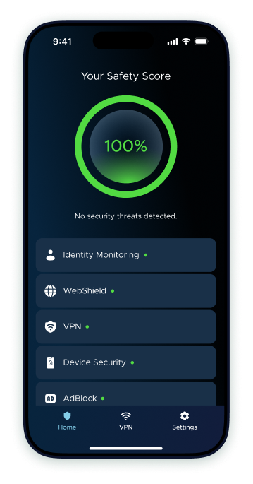 SafeCore app overview screen